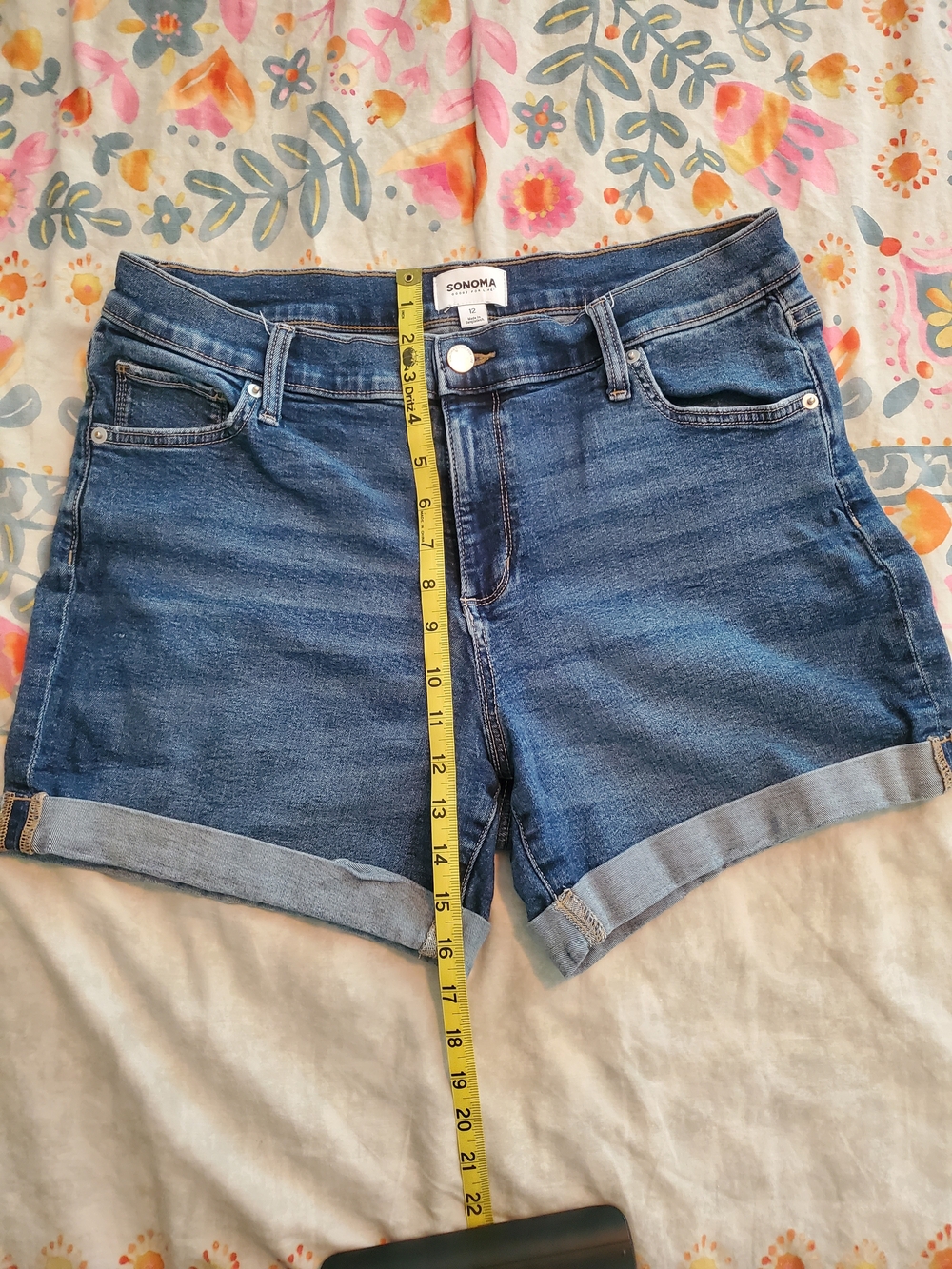 Sonoma Blue Rolled-Hem Denim Shorts